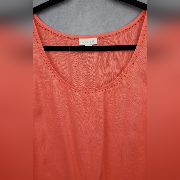 J Jill 100%  Linen Coral Sleevless Shift Summer top size XL - Picture 3 of 12